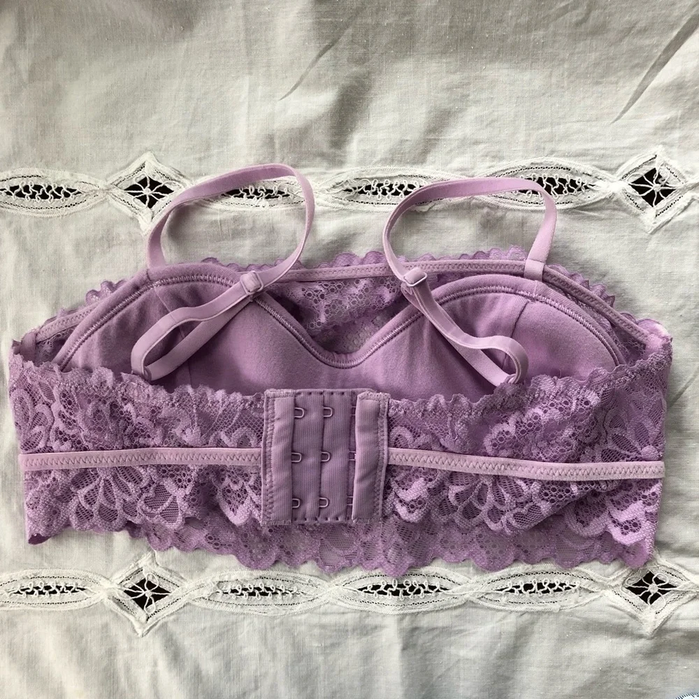Aerie Purple Violet lace Bralette with adjustable straps & closure. Feminine XS - Picture 2 of 8